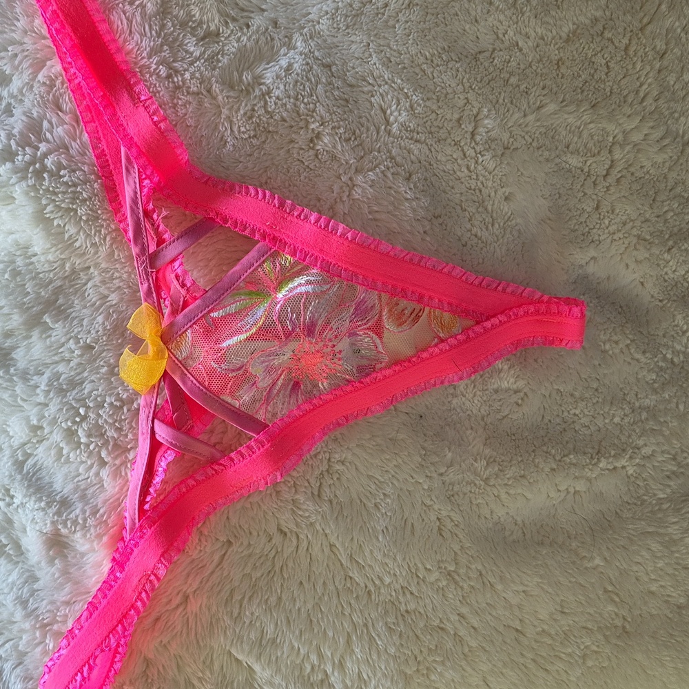 For Love And Lemons Neon Pink Lace Lingerie VS For Love And Lemons New